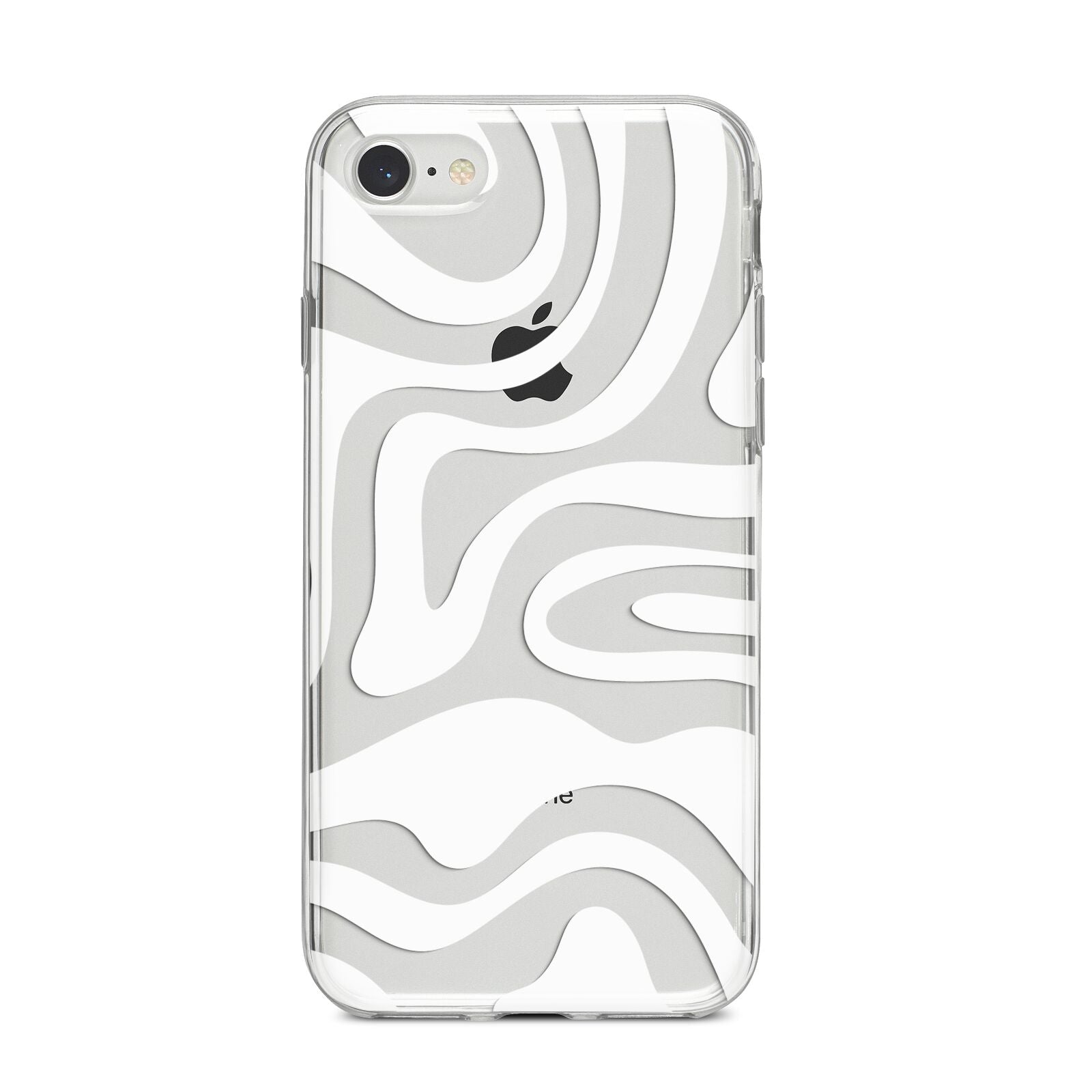 White Swirl iPhone 8 Bumper Case on Silver iPhone