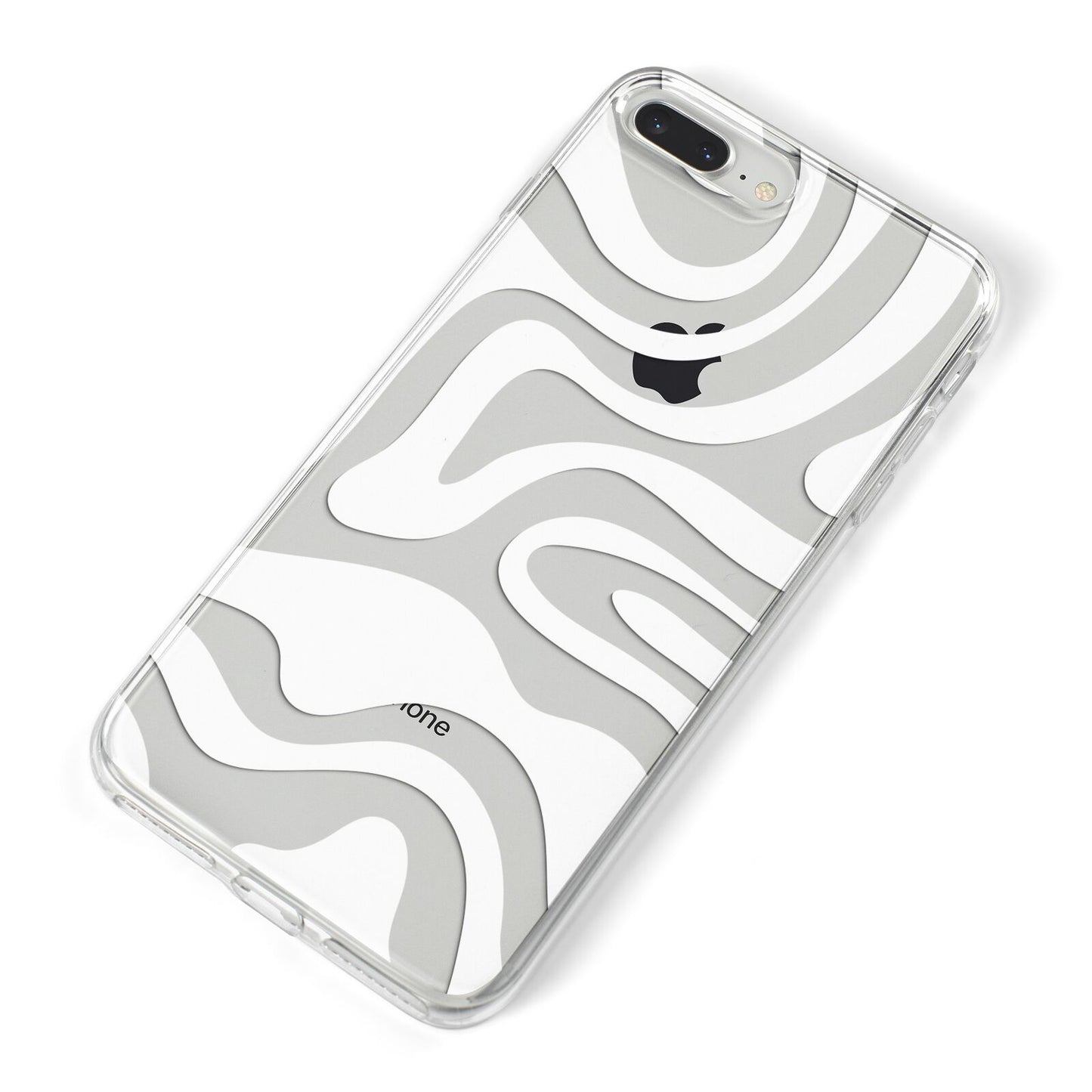 White Swirl iPhone 8 Plus Bumper Case on Silver iPhone Alternative Image