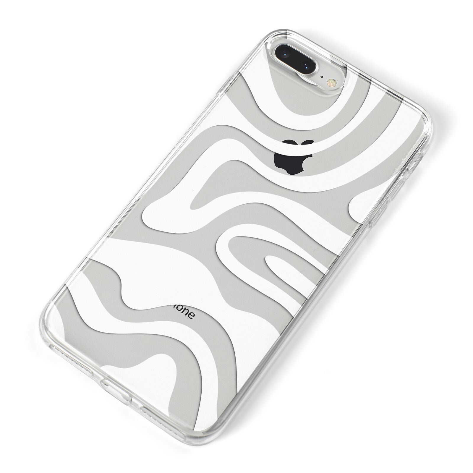 White Swirl iPhone 8 Plus Bumper Case on Silver iPhone Alternative Image