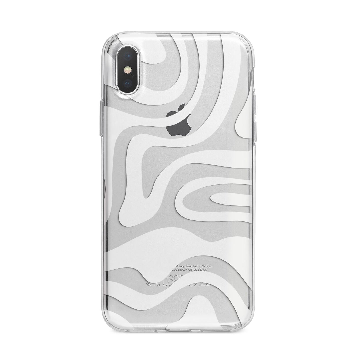 White Swirl iPhone X Bumper Case on Silver iPhone Alternative Image 1