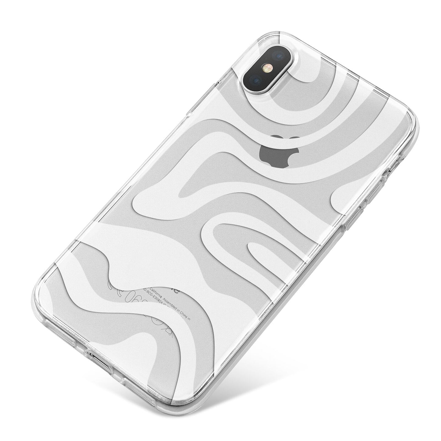 White Swirl iPhone X Bumper Case on Silver iPhone
