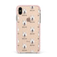 White Swiss Shepherd Dog Icon with Name Apple iPhone Xs Max Impact Case Pink Edge on Gold Phone