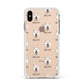 White Swiss Shepherd Dog Icon with Name Apple iPhone Xs Max Impact Case White Edge on Gold Phone