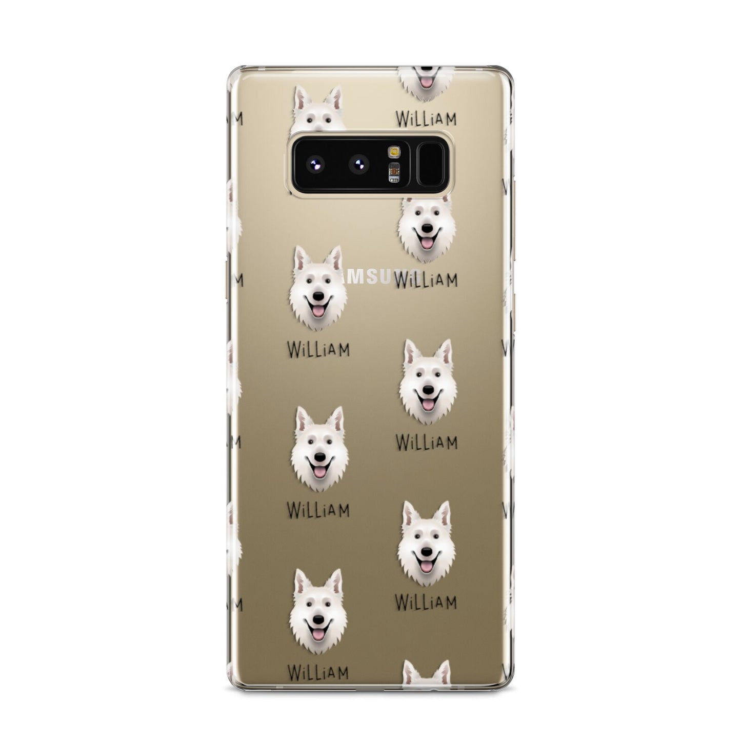 White Swiss Shepherd Dog Icon with Name Samsung Galaxy S8 Case