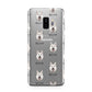 White Swiss Shepherd Dog Icon with Name Samsung Galaxy S9 Plus Case on Silver phone
