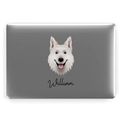 White Swiss Shepherd Dog Personalised Apple MacBook Case