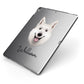 White Swiss Shepherd Dog Personalised Apple iPad Case on Grey iPad Side View