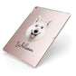 White Swiss Shepherd Dog Personalised Apple iPad Case on Rose Gold iPad Side View