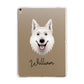White Swiss Shepherd Dog Personalised Apple iPad Gold Case