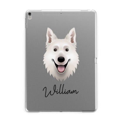 White Swiss Shepherd Dog Personalised Apple iPad Silver Case