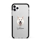White Swiss Shepherd Dog Personalised Apple iPhone 11 Pro Max in Silver with Black Impact Case