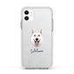 White Swiss Shepherd Dog Personalised Apple iPhone 11 in White with White Impact Case