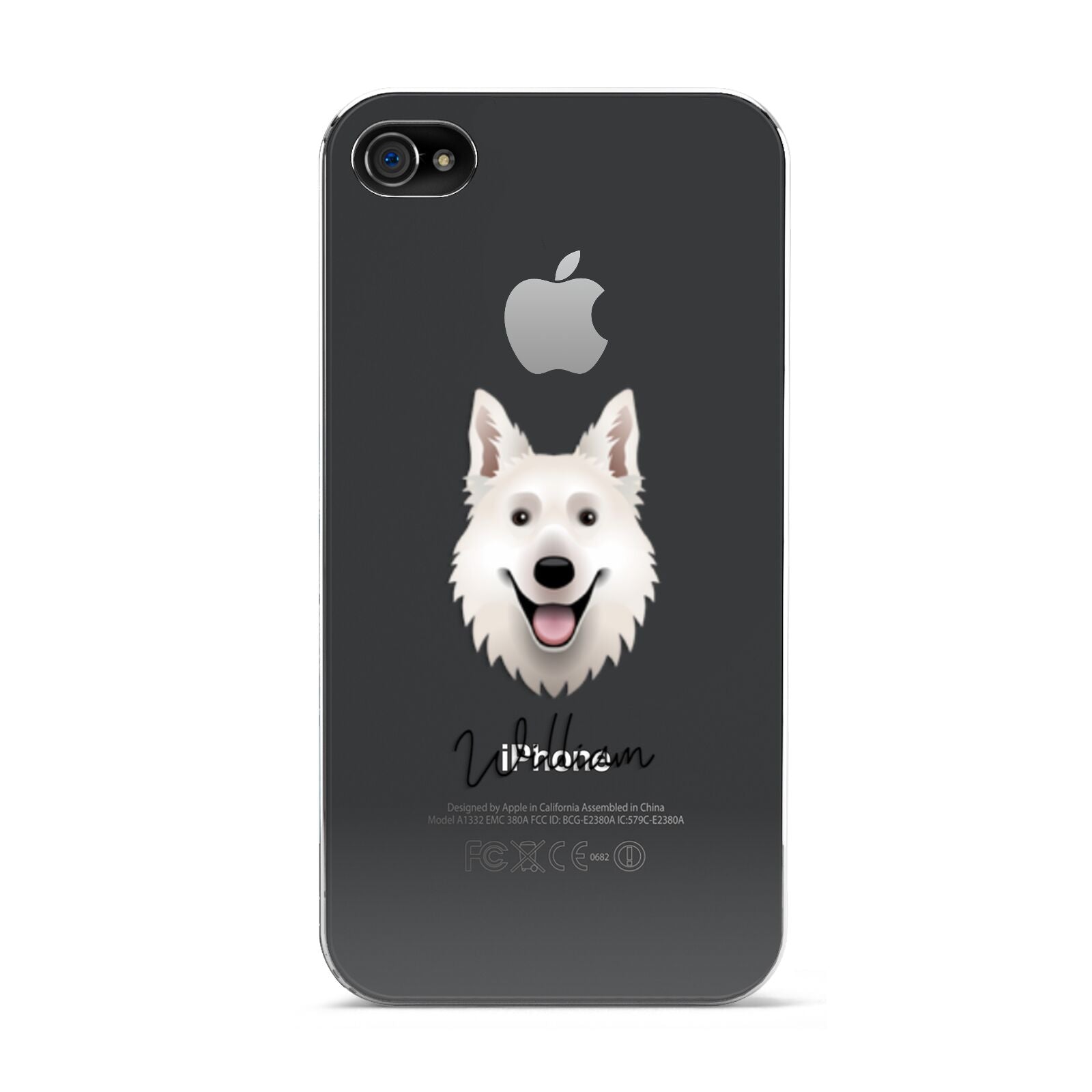 White Swiss Shepherd Dog Personalised Apple iPhone 4s Case