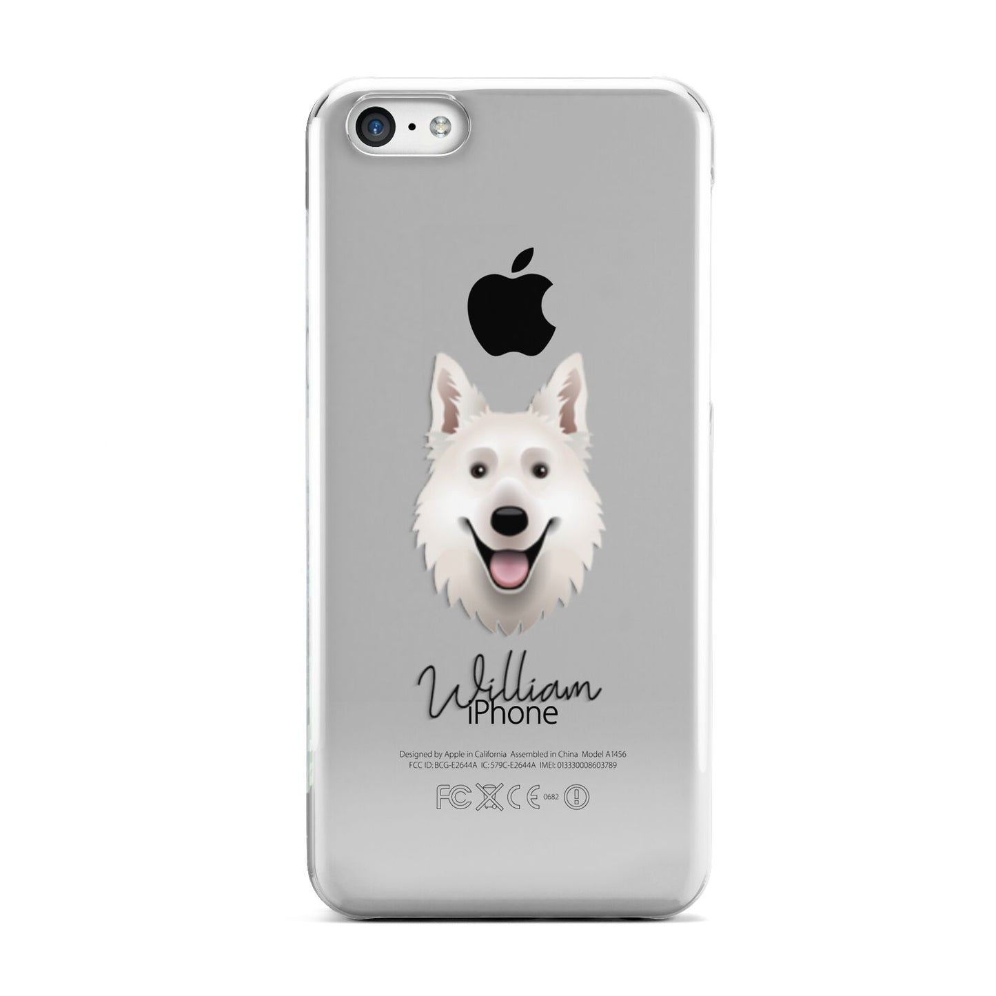 White Swiss Shepherd Dog Personalised Apple iPhone 5c Case