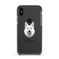 White Swiss Shepherd Dog Personalised Apple iPhone Xs Impact Case Black Edge on Black Phone