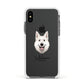 White Swiss Shepherd Dog Personalised Apple iPhone Xs Impact Case White Edge on Black Phone