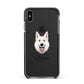 White Swiss Shepherd Dog Personalised Apple iPhone Xs Max Impact Case Black Edge on Black Phone