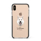 White Swiss Shepherd Dog Personalised Apple iPhone Xs Max Impact Case Black Edge on Gold Phone