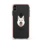 White Swiss Shepherd Dog Personalised Apple iPhone Xs Max Impact Case Pink Edge on Black Phone