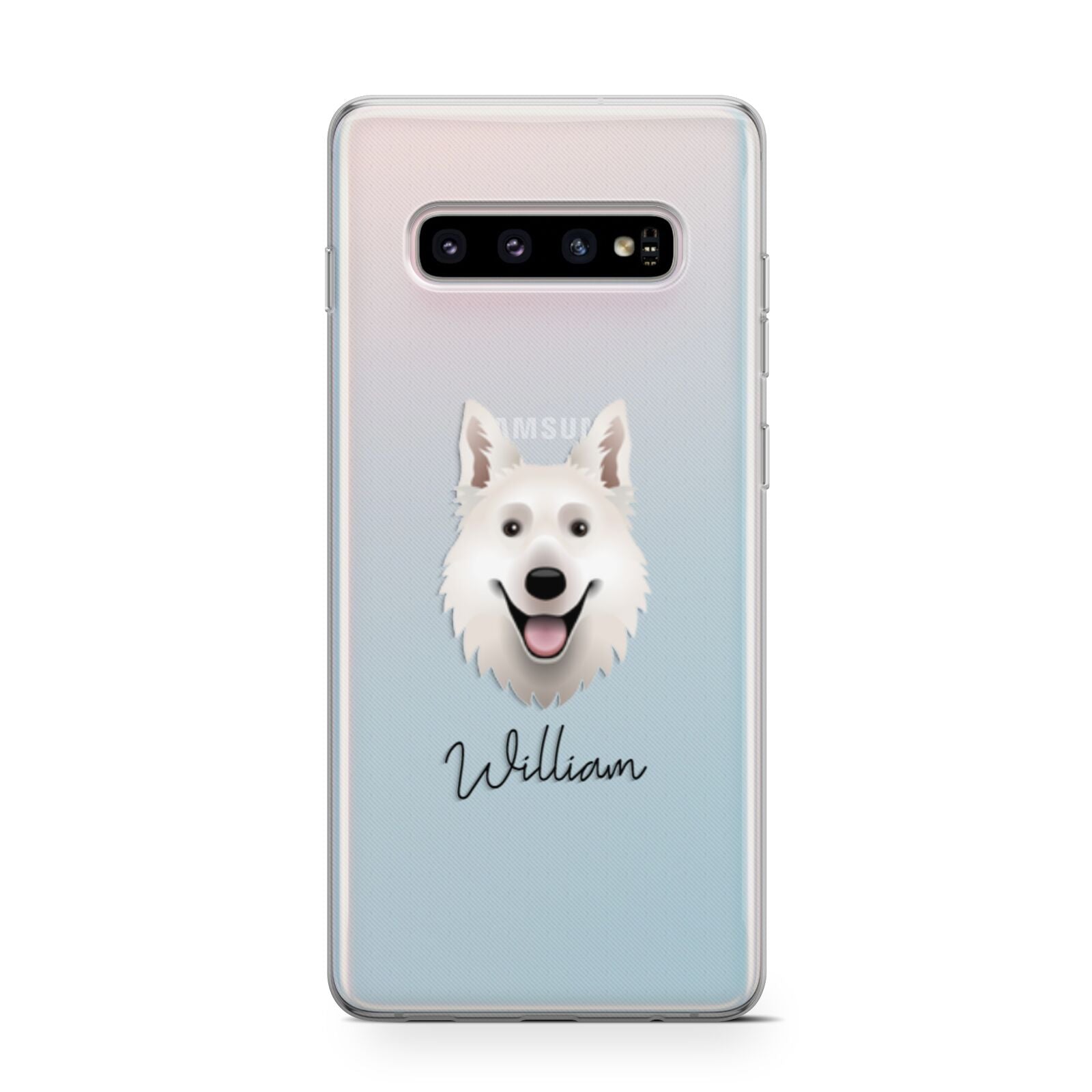White Swiss Shepherd Dog Personalised Samsung Galaxy S10 Case