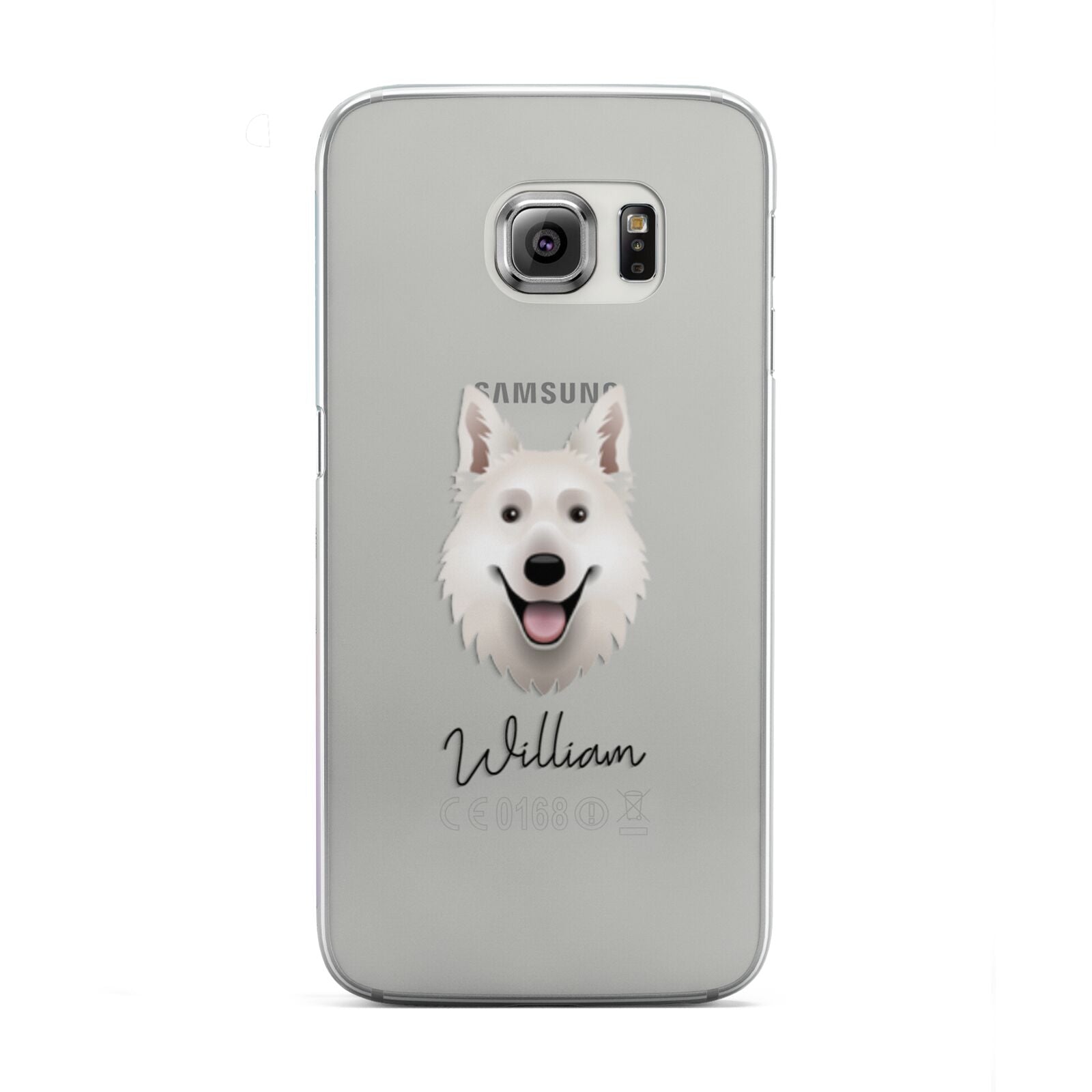 White Swiss Shepherd Dog Personalised Samsung Galaxy S6 Edge Case