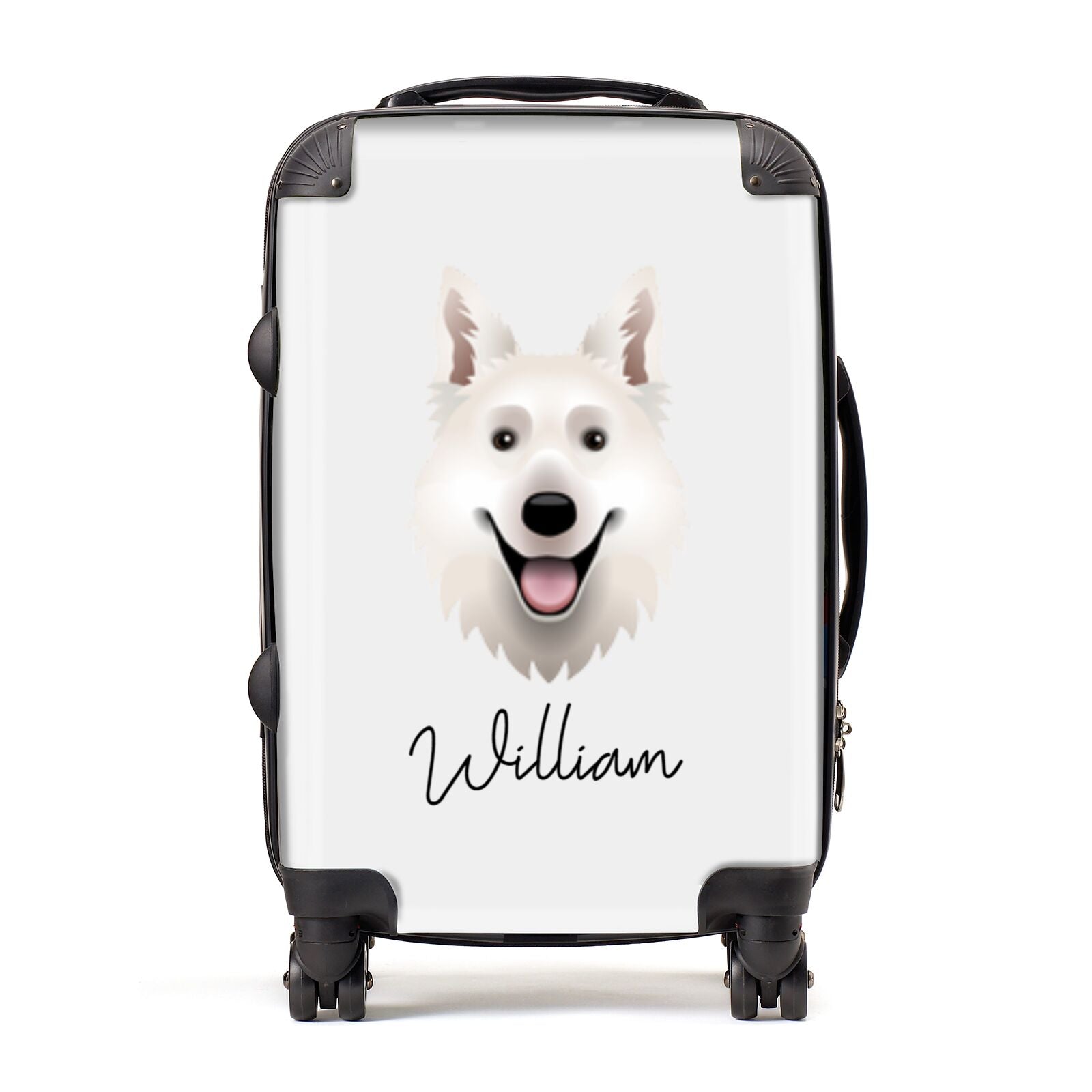 White Swiss Shepherd Dog Personalised Suitcase
