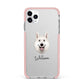 White Swiss Shepherd Dog Personalised iPhone 11 Pro Max Impact Pink Edge Case