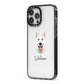 White Swiss Shepherd Dog Personalised iPhone 13 Pro Max Black Impact Case Side Angle on Silver phone