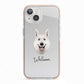 White Swiss Shepherd Dog Personalised iPhone 13 TPU Impact Case with Pink Edges