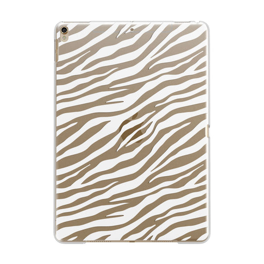 White Zebra Print Apple iPad Gold Case