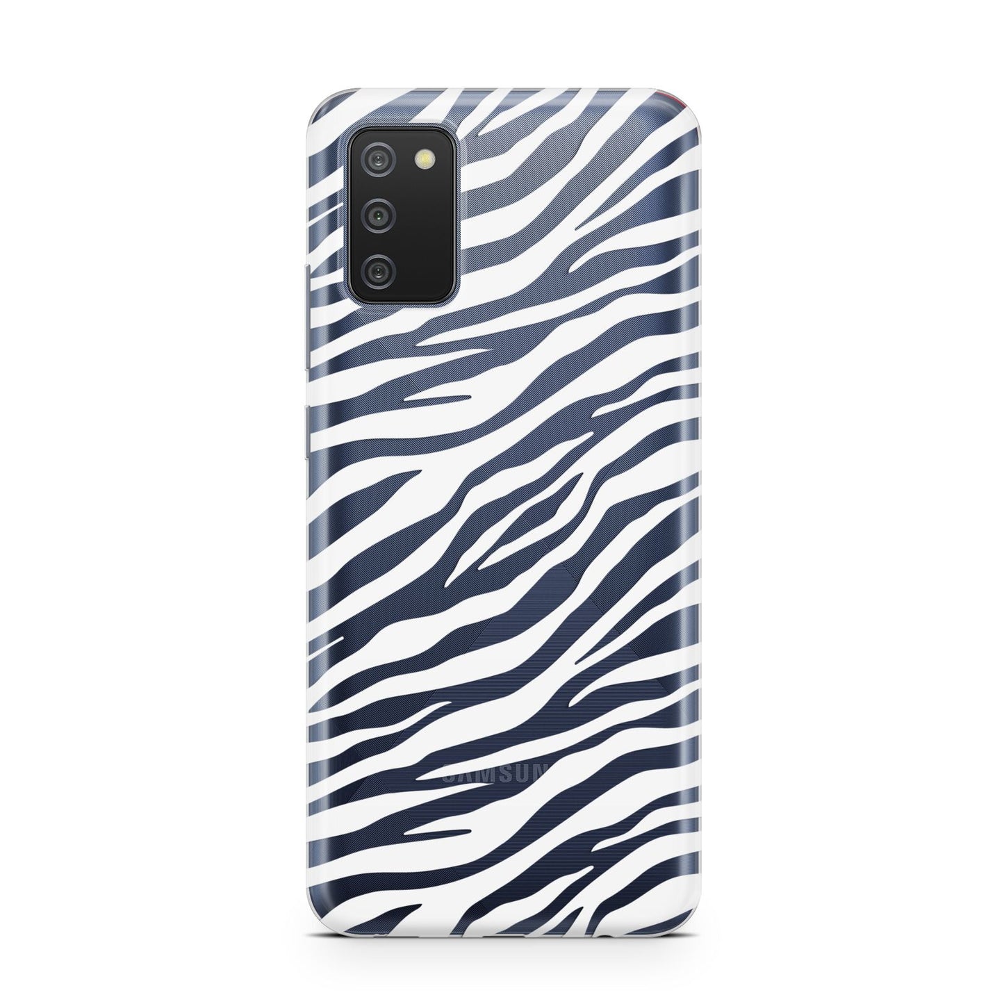 White Zebra Print Samsung A02s Case