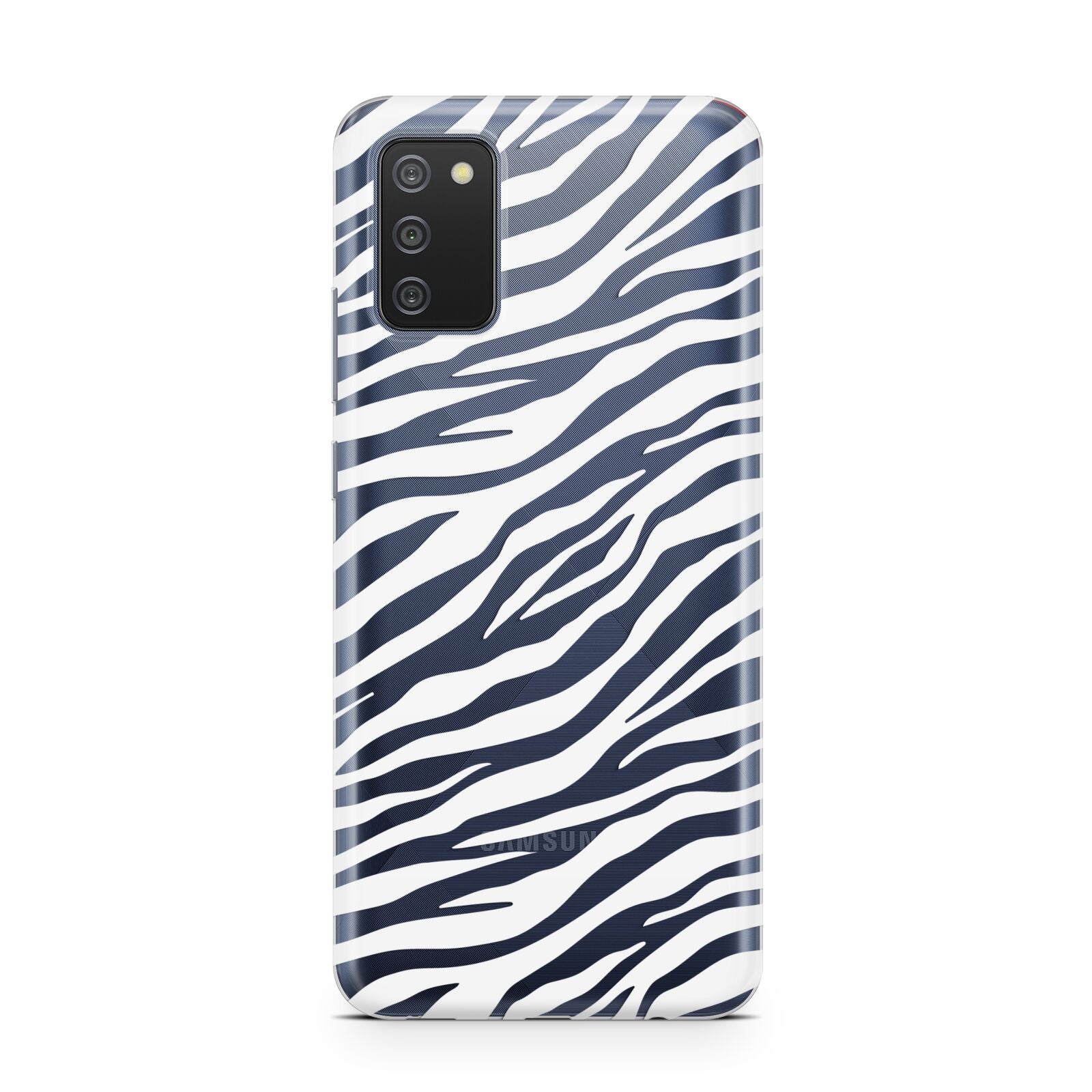 White Zebra Print Samsung A02s Case