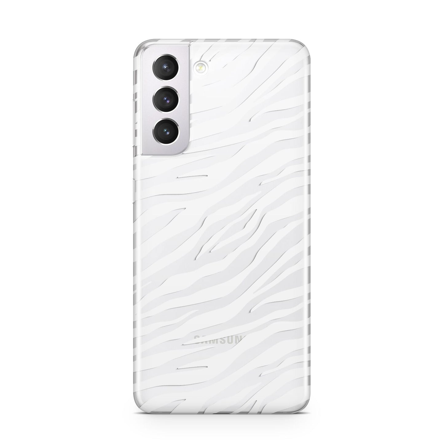 White Zebra Print Samsung S21 Case
