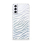 White Zebra Print Samsung S21 Plus Case