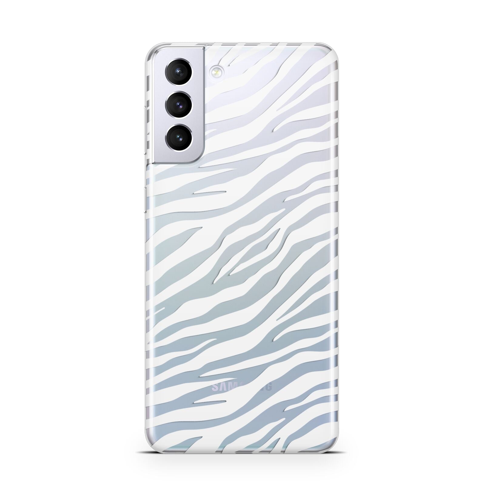 White Zebra Print Samsung S21 Plus Case