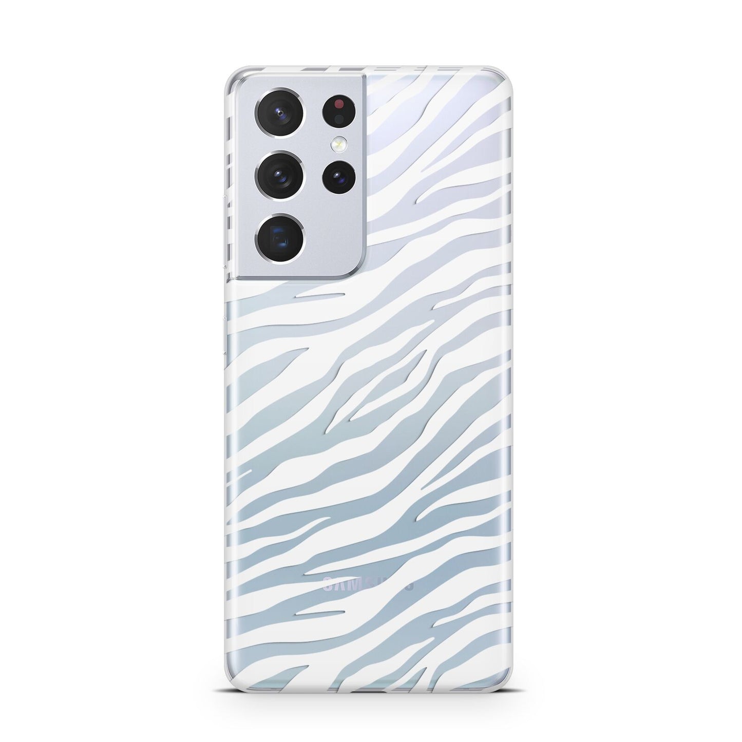 White Zebra Print Samsung S21 Ultra Case