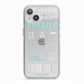 White and Blue Parcel Label with Name iPhone 13 TPU Impact Case with White Edges