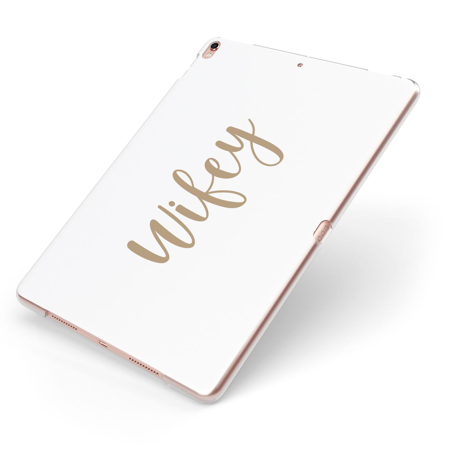 Wifey Apple iPad Case on Rose Gold iPad Side View