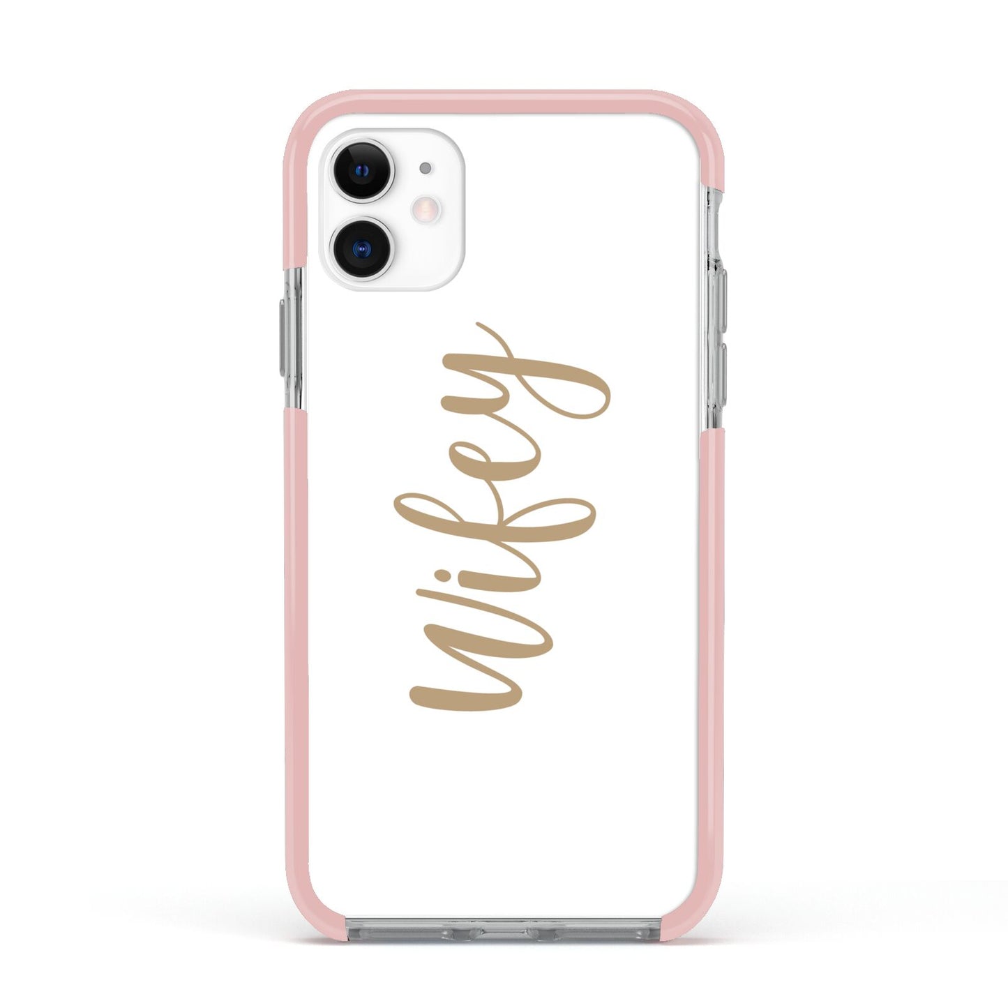 Wifey Apple iPhone 11 in White with Pink Impact Case