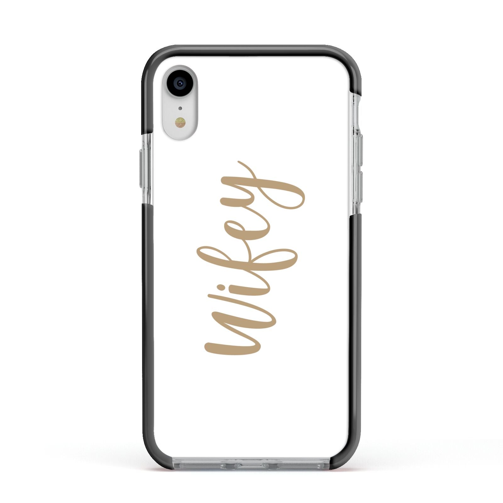 Wifey Apple iPhone XR Impact Case Black Edge on Silver Phone