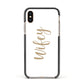 Wifey Apple iPhone Xs Impact Case Black Edge on Gold Phone