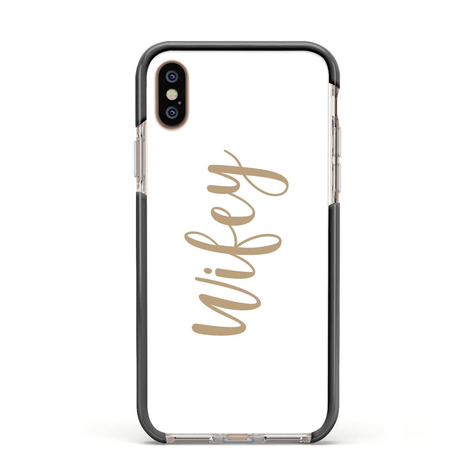Wifey Apple iPhone Xs Impact Case Black Edge on Gold Phone