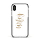 Wifey Apple iPhone Xs Impact Case Black Edge on Silver Phone