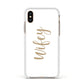Wifey Apple iPhone Xs Impact Case White Edge on Gold Phone