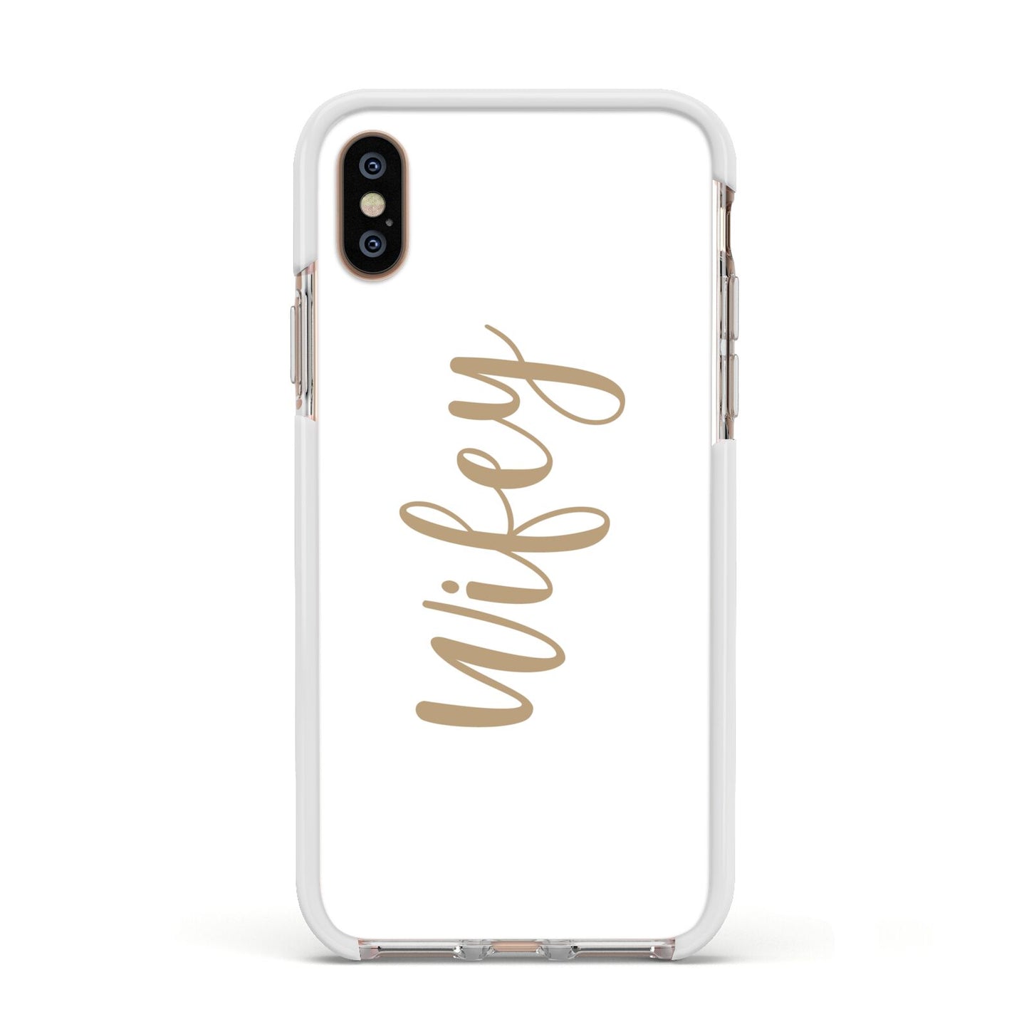Wifey Apple iPhone Xs Impact Case White Edge on Gold Phone