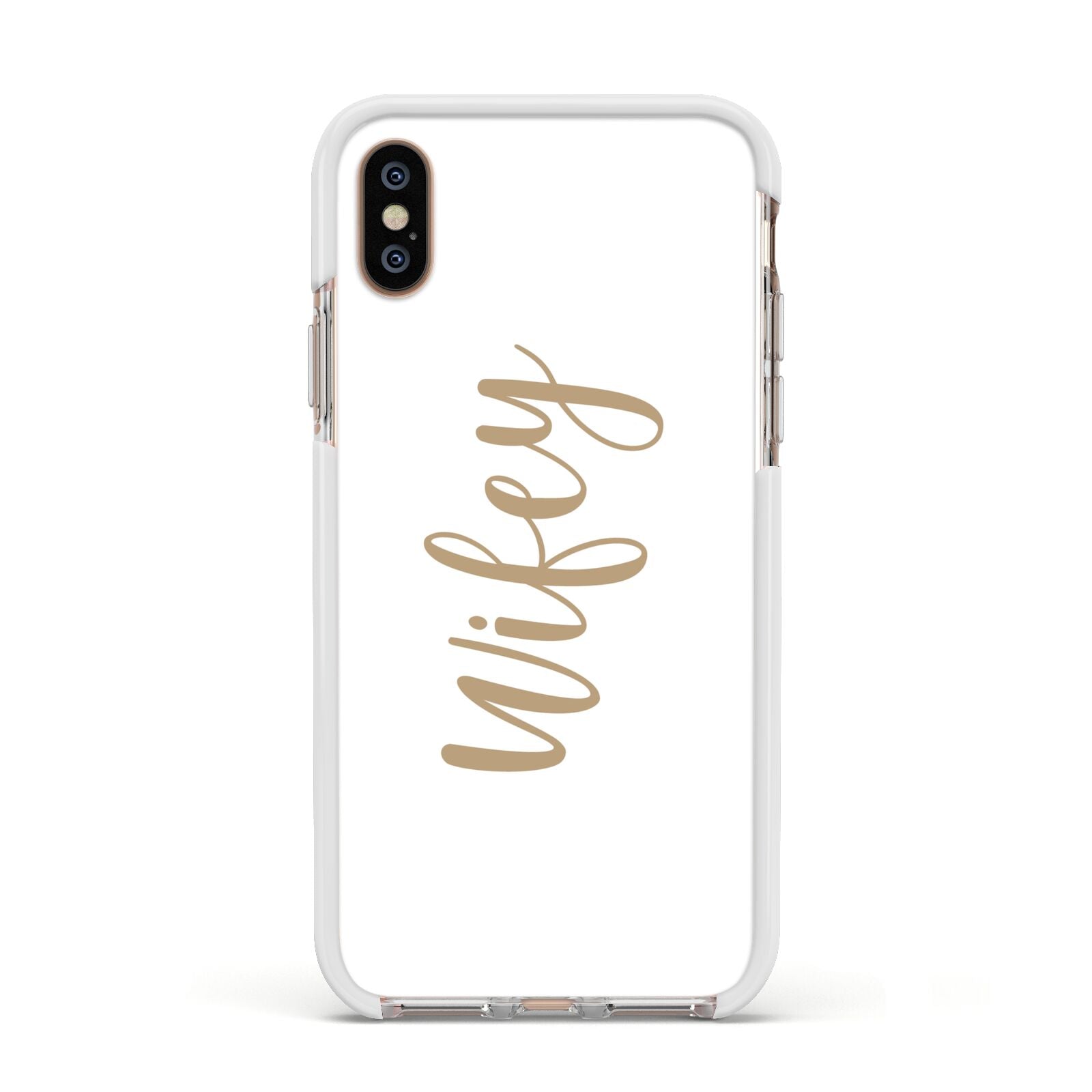 Wifey Apple iPhone Xs Impact Case White Edge on Gold Phone