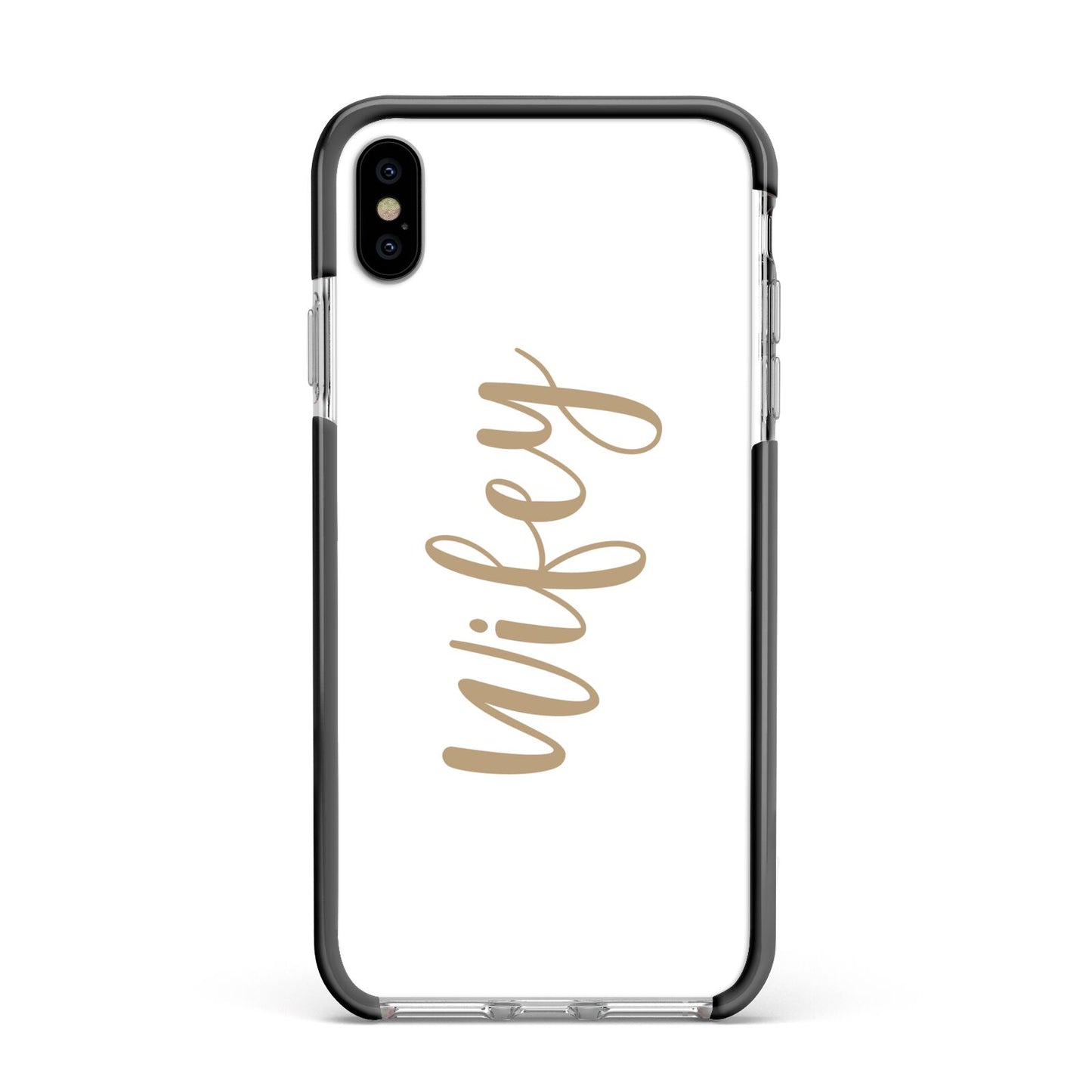 Wifey Apple iPhone Xs Max Impact Case Black Edge on Silver Phone