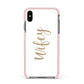Wifey Apple iPhone Xs Max Impact Case Pink Edge on Black Phone