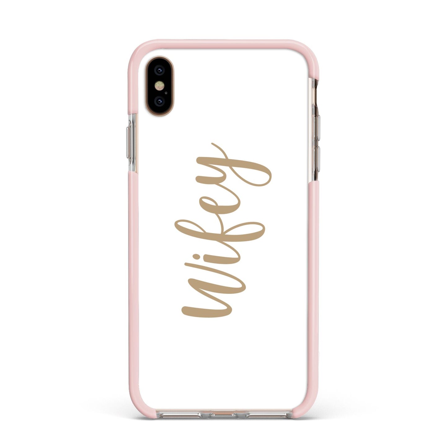 Wifey Apple iPhone Xs Max Impact Case Pink Edge on Gold Phone