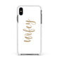 Wifey Apple iPhone Xs Max Impact Case White Edge on Black Phone
